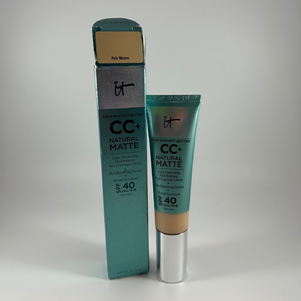IT Cosmetics CC+ Natural Matte Foundation -‎ Fair Warm SPF 40 - 1.08oz EXP 11/25
